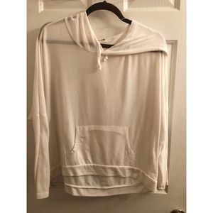 Forever 21 Cropped White Athleisure Hoodie